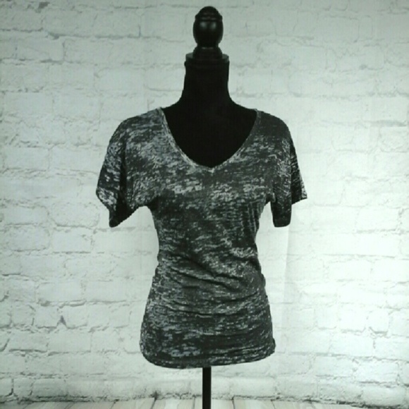 Stylish Charcoal Short Sleeve Top - Picture 4 of 4